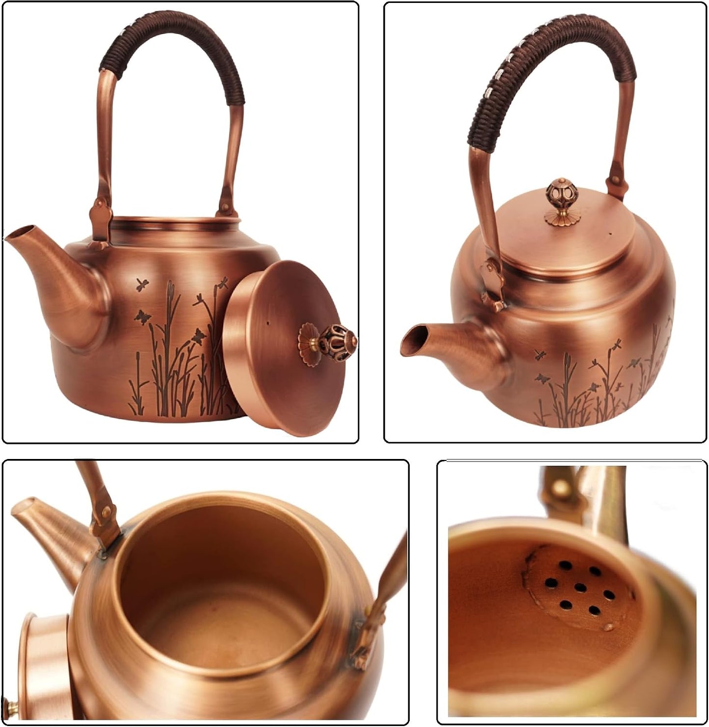Pure Copper Kettle Copper Teapot for Stovetop 1600Ml (Type4)