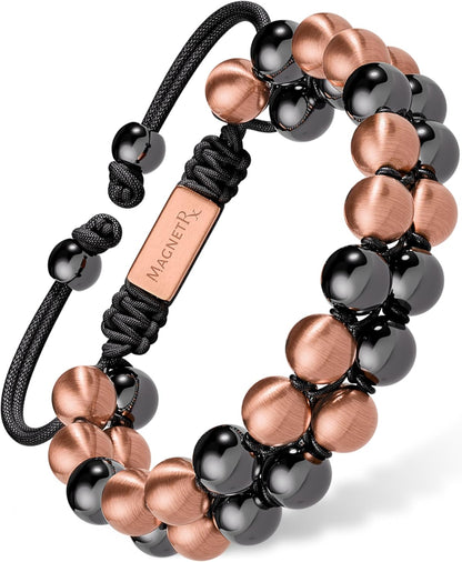 ® Magnetic Bracelets for Men & Women – MAX Strength Magnetic Hematite & Copper Bracelet with 8Mm Solid Copper Beads (Double Copper)