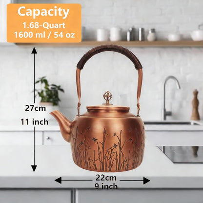 Pure Copper Kettle Copper Teapot for Stovetop 1600Ml (Type4)