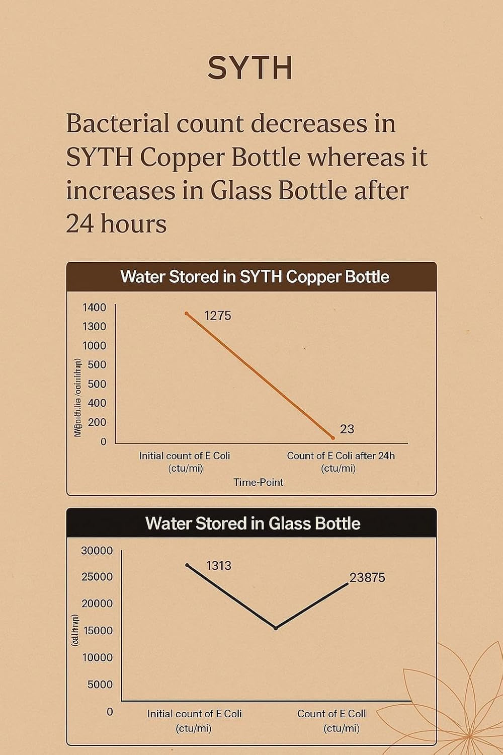 100% Pure Copper Water Bottle with Carrying Canvas Bag|Lab-Tested|34 OZ Leakproof, Handcrafted Ayurvedic Copper Vessel for Health, Pure Copper Water Bottle for Drinking (Copper Bottle with Bag)